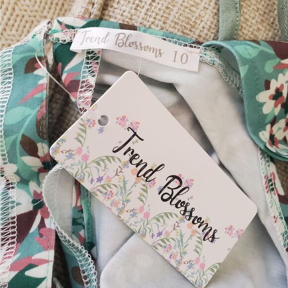 Trend Blossoms Sleeveless Hi-Low Midi Dress Kids sz 10 - Picture 13 of 15